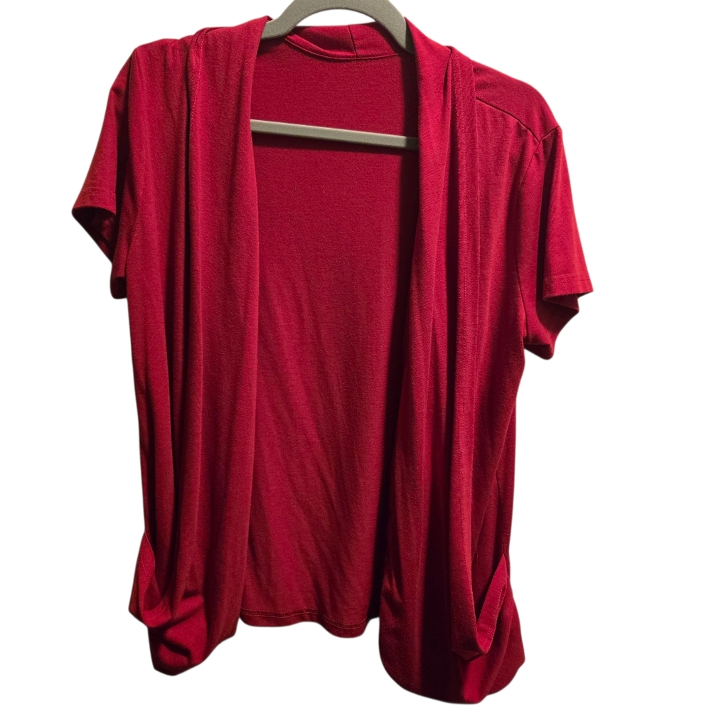Red Short Sleeve Cardigan Size S/M